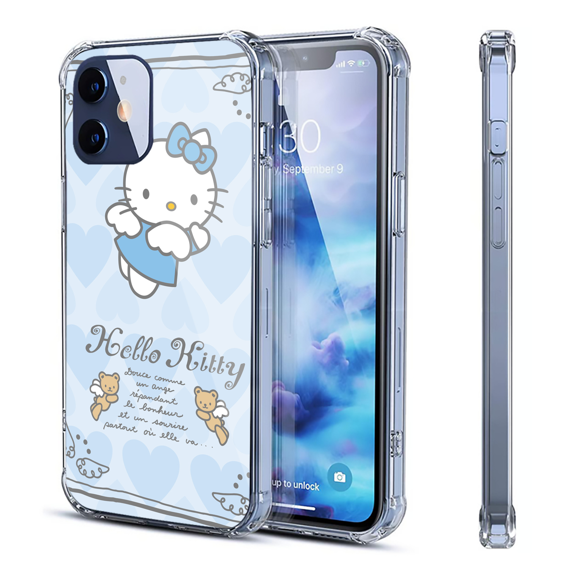 （画像用） Hello Kitty ハローキティ 【iPhone 12シリーズ対応】透明スマホケース（クリアソフトケース）
